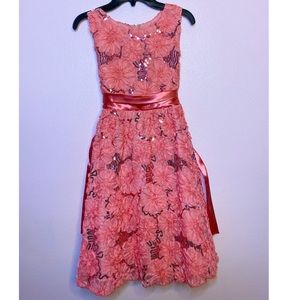 Peach Floral Designed Dress